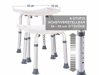 newgen medicals Duschhocker, höhenverstellbar, rutschfeste Füße, bis 136 kg belastbar Elektroniktrade Switzerland