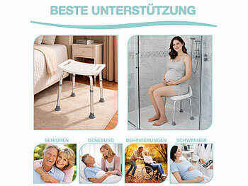 newgen medicals Duschhocker, höhenverstellbar, rutschfeste Füße, bis 136 kg belastbar Elektroniktrade Switzerland
