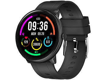 newgen medicals ELESION-kompatible Fitness-Smartwatch, Bluetooth, SpO2, Alexa, IP68 Elektroniktrade Switzerland