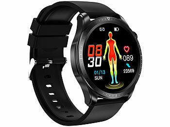 newgen medicals Fitness-Smartwatch, EKG-, Herzfrequenz- & SpO2-Anzeige, App, IP67 Elektroniktrade Switzerland