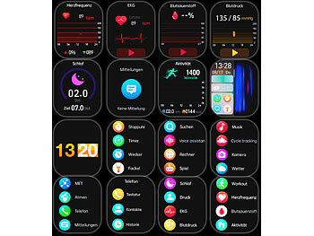 newgen medicals Fitness-Smartwatch mit EKG-, Herzfrequenz- und Blutdruck-Anzeige Elektroniktrade Switzerland