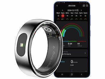 newgen medicals Fitnesstracker-Ring, Touch-Bedienung, Herzfrequenz, SpO2, 5 ATM, Gr.70 Elektroniktrade Switzerland
