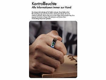 newgen medicals Fitnesstracker-Ring, Touch-Bedienung, Herzfrequenz, SpO2, 5 ATM, Gr.70 Elektroniktrade Switzerland