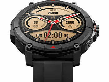 newgen medicals GPS-Fitness-Uhr mit Full-Touch-Glas-Display, Freisprechen, SpO2 Elektroniktrade Switzerland