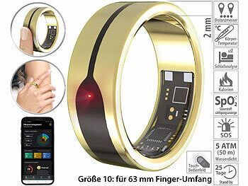 newgen medicals newgen medicals Fitnesstracker-Ring, Herzfrequenz- & SpO2-Anzeige, 2 mm, gold, Gr. 63 Elektroniktrade Switzerland