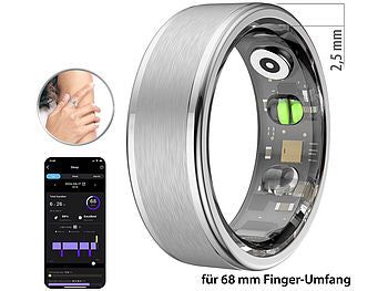 newgen medicals newgen medicals Fitnesstracker-Ring, Sp02, Herzfrequenz, Schlafanalyse, silber, Gr. 68 Elektroniktrade Switzerland