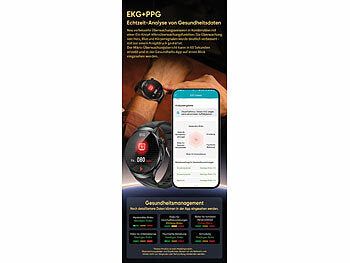 newgen medicals newgen medicals Vitaluhr mit Bluetooth, EKG-Anzeige, Telefonfunktion, App, AMOLED,IP67 Elektroniktrade Switzerland