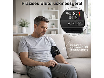 newgen medicals Oberarm-Blutdruckmessgerät, Bluetooth, App, bis 42 cm Oberarmumfang elektroniktrade Switzerland