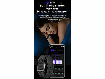 newgen medicals Smartes Fitnesstracker-Armband mit App, 150 mAh, bis 20 Tage, IP68 Elektroniktrade Switzerland