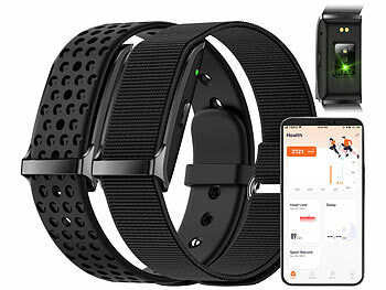 newgen medicals Smartes Fitnesstracker-Armband mit App, 150 mAh, bis 20 Tage, IP68 Elektroniktrade Switzerland