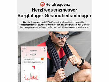 newgen medicals Smartes Fitnesstracker-Armband mit App, 150 mAh, bis 20 Tage, IP68 Elektroniktrade Switzerland