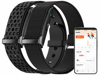 newgen medicals Smartes Fitnesstracker-Armband mit App, 150 mAh, bis 20 Tage, IP68 Elektroniktrade Switzerland