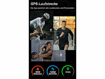newgen medicals Smartes Fitnesstracker-Armband mit App, 150 mAh, bis 20 Tage, IP68 Elektroniktrade Switzerland