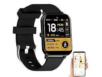 newgen medicals Tuya-kompatible Fitness-Smartwatch, Bluetooth, App, Metall, IP67 Elektroniktrade Switzerland