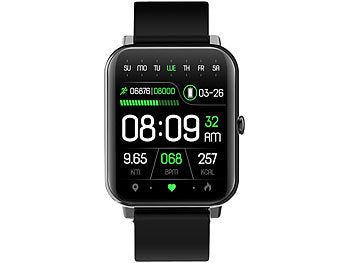newgen medicals Tuya-kompatible Fitness-Smartwatch, Bluetooth, App, Metall, IP67 Elektroniktrade Switzerland