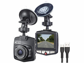 Dashcam für Auto: NavGear HD-Dashcam mit G-Sensor; Bewegungserkennung; 6.1-cm-Display; 140°