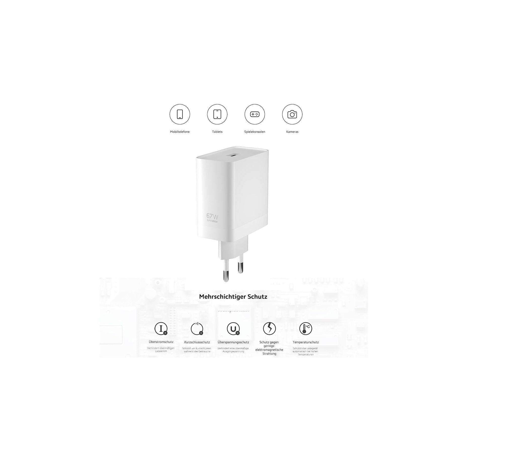 Oppo Original Schnellladegerät 67W mit USB-C Kabel für Oppo Find N2 Flip Super Vooc Elektroniktrade Switzerland