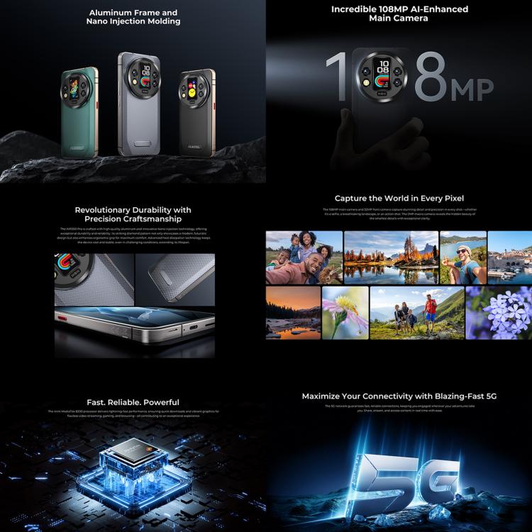OUKITEL Oukitel WP200 Pro 5G Rugged Phone, 24GB+1TB, Screen Fingerprint, 6.7 inch Android 15.0 MTK Dimensity 8200 Octa-Core, NFC, OTG, Network: 5G Elektroniktrade Switzerland