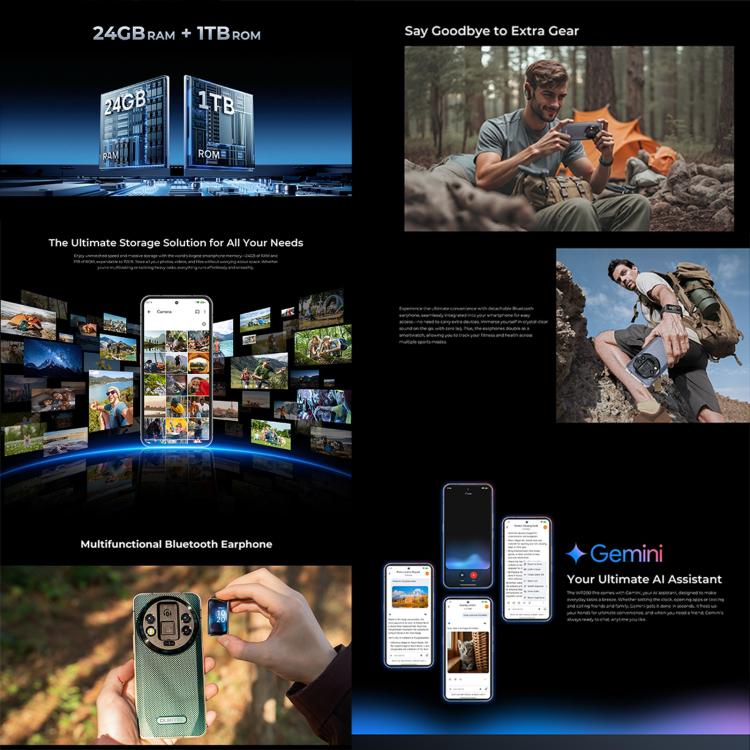 OUKITEL Oukitel WP200 Pro 5G Rugged Phone, 24GB+1TB, Screen Fingerprint, 6.7 inch Android 15.0 MTK Dimensity 8200 Octa-Core, NFC, OTG, Network: 5G Elektroniktrade Switzerland