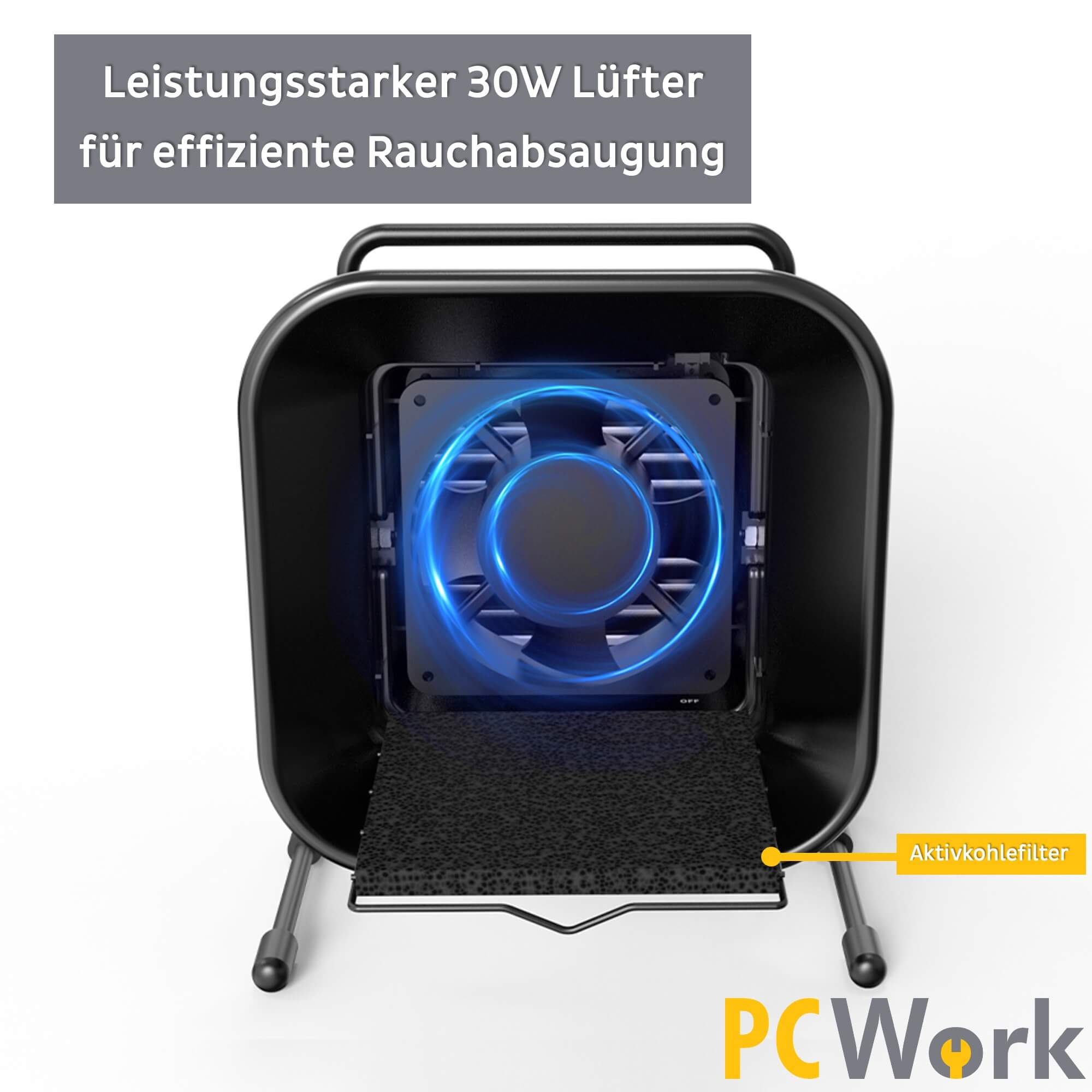 PCWork PCW10C Lötrauchabsaugung ESD-safe, Lötdampf-Absauger, Rauchabsauger, Aktivkohle Elektroniktrade Switzerland