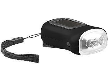 PEARL PEARL Solar Taschenlampe: Dynamo-Taschenlampe mit Solarpanel, 3 LEDs, 0,4 Watt, 20 Lumen, Akku elektroniktrade Switzerland