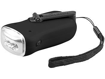 PEARL PEARL Solar Taschenlampe: Dynamo-Taschenlampe mit Solarpanel, 3 LEDs, 0,4 Watt, 20 Lumen, Akku elektroniktrade Switzerland