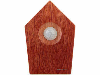 PEARL Vogelgesang-Box mit Bewegungssensor, 120 s Spielzeit, Teak-Holz-Optik Elektroniktrade Switzerland