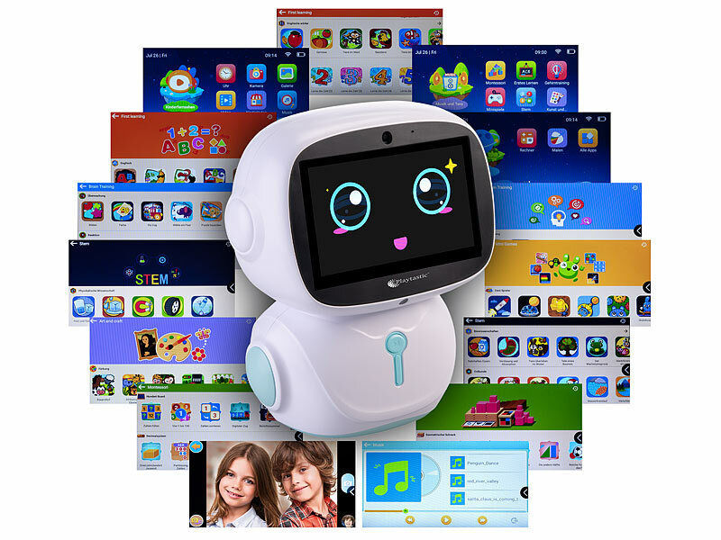 Playtastic KI-Roboter für Kinder mit ChatGPT, 7"-Touchdisplay, Mikrofon, WLAN elektroniktrade Switzerland
