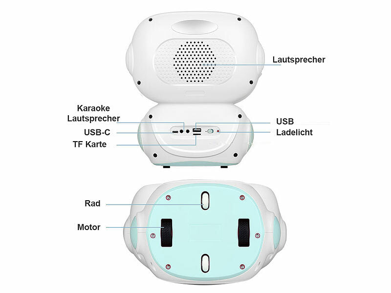 Playtastic KI-Roboter für Kinder mit ChatGPT, 7"-Touchdisplay, Mikrofon, WLAN Elektroniktrade Switzerland