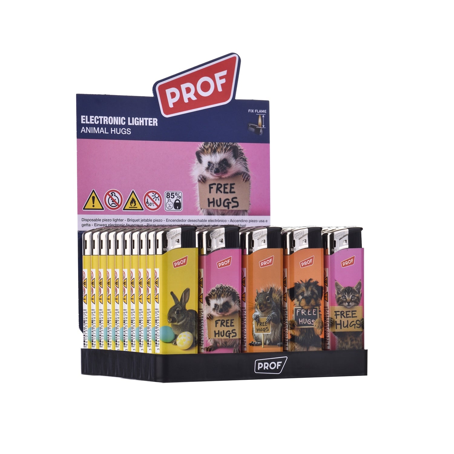 PROF Fixflame Feuerzeug mit verschiedenen Tiermotiven DL50 Elektroniktrade Switzerland