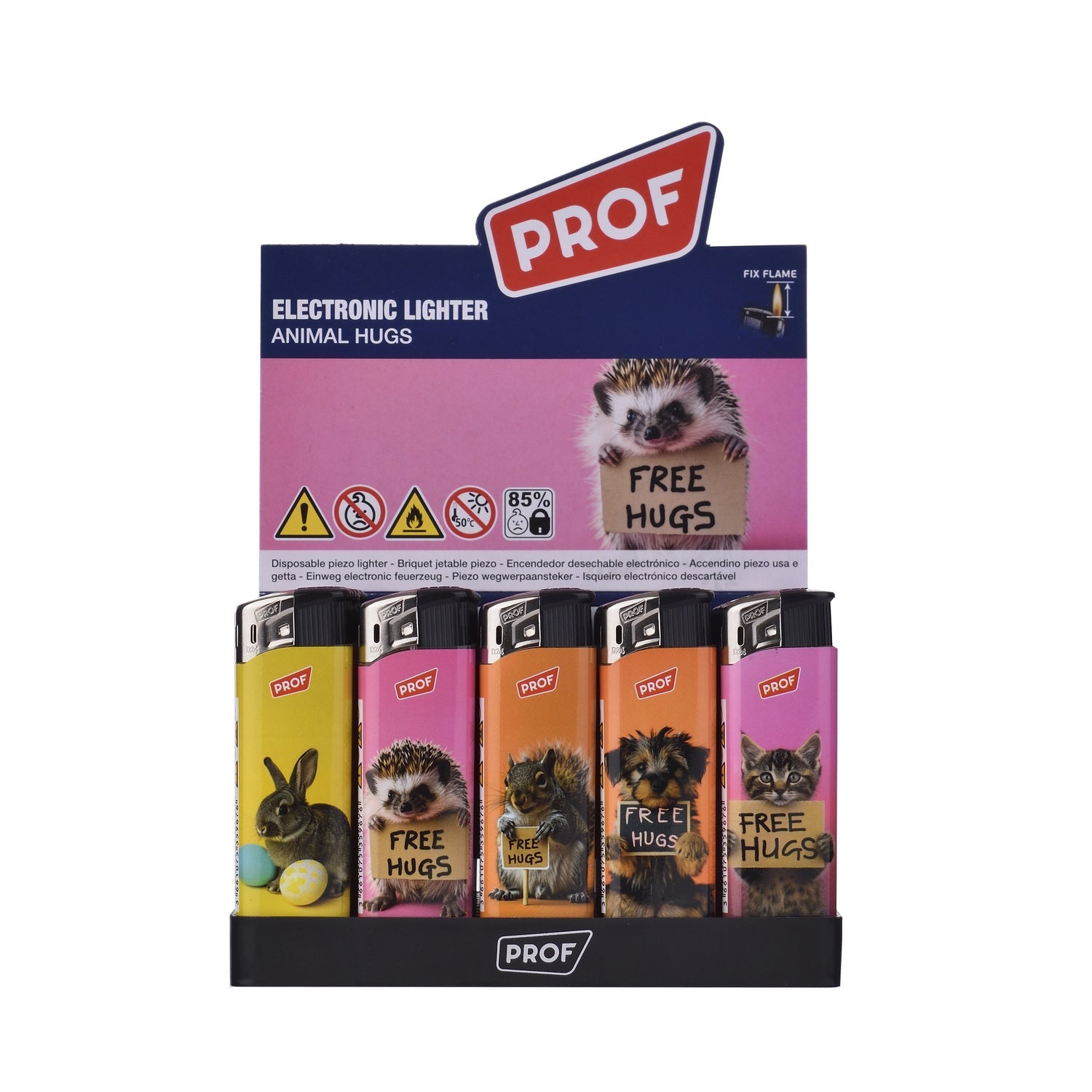 PROF Fixflame Feuerzeug mit verschiedenen Tiermotiven DL50 Elektroniktrade Switzerland