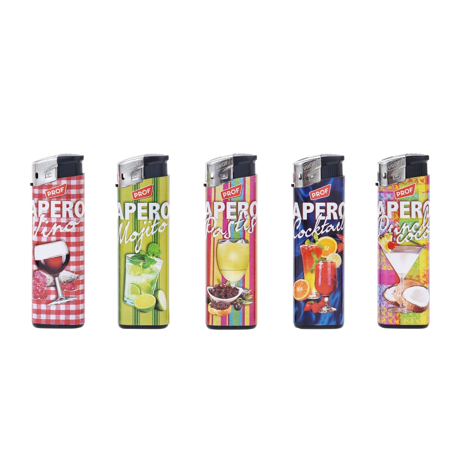 PROF PROF Feuerzeug – Nachfüllbar im Apero Design DL-50 Elektroniktrade Switzerland