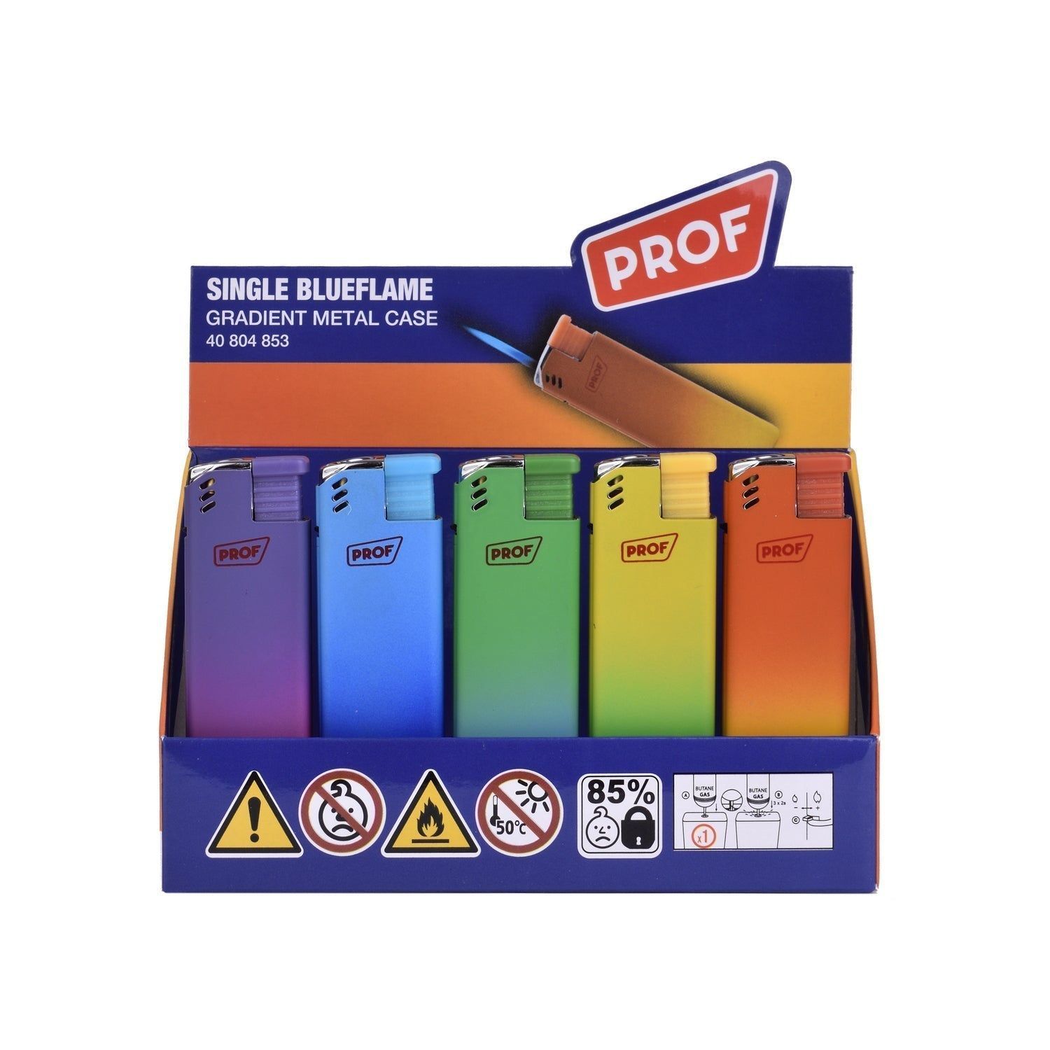 PROF PROF Gradient Jet Feuerzeug mit Metallgehäuse D25 Blaue Flame elektroniktrade Switzerland