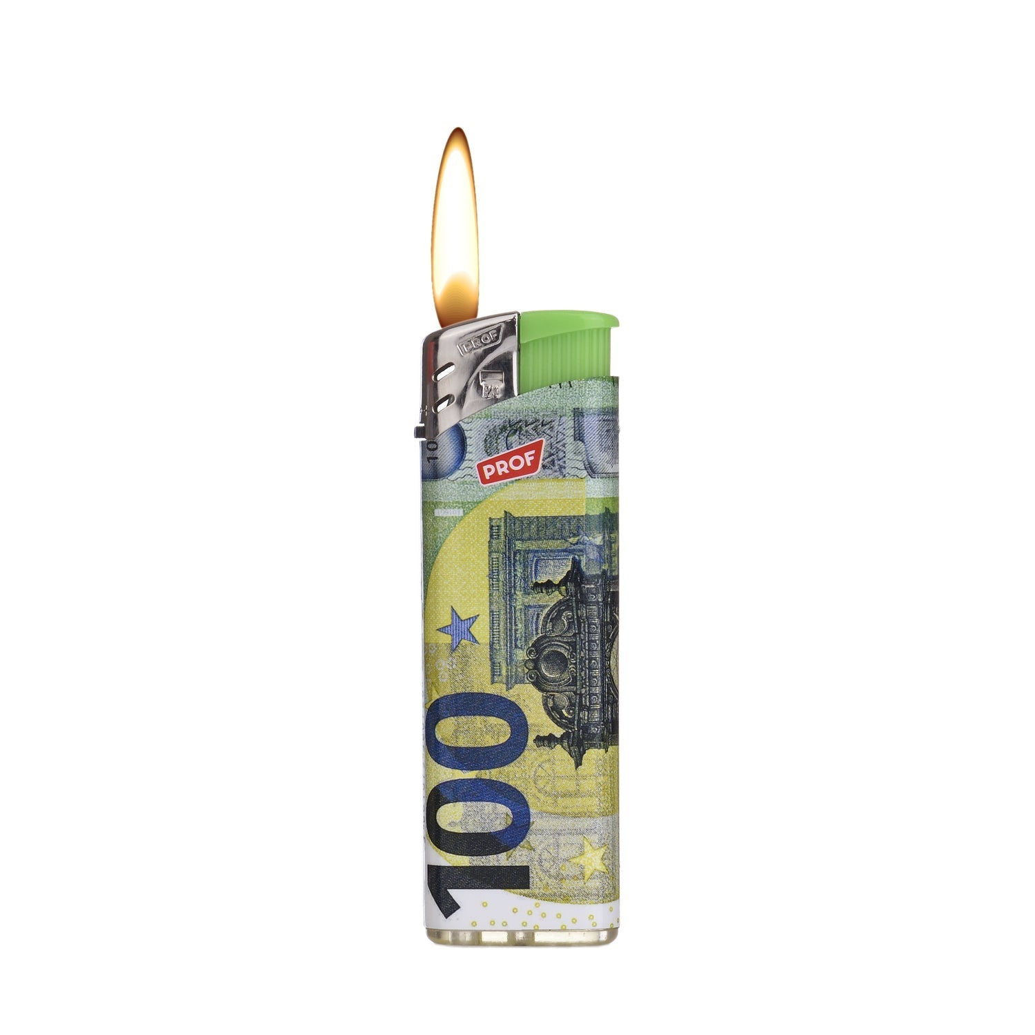 PROF Wiederauffüllbares Feuerzeug mit Euro Noten Motiv LGT D50 elektroniktrade Switzerland