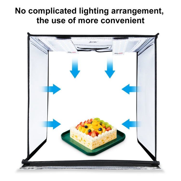 PULUZ Puluz Fotostudio Tragbar 60x60x60cm Licht Zelt LED 5500k Weißes Licht Dimmbar elektroniktrade Switzerland
