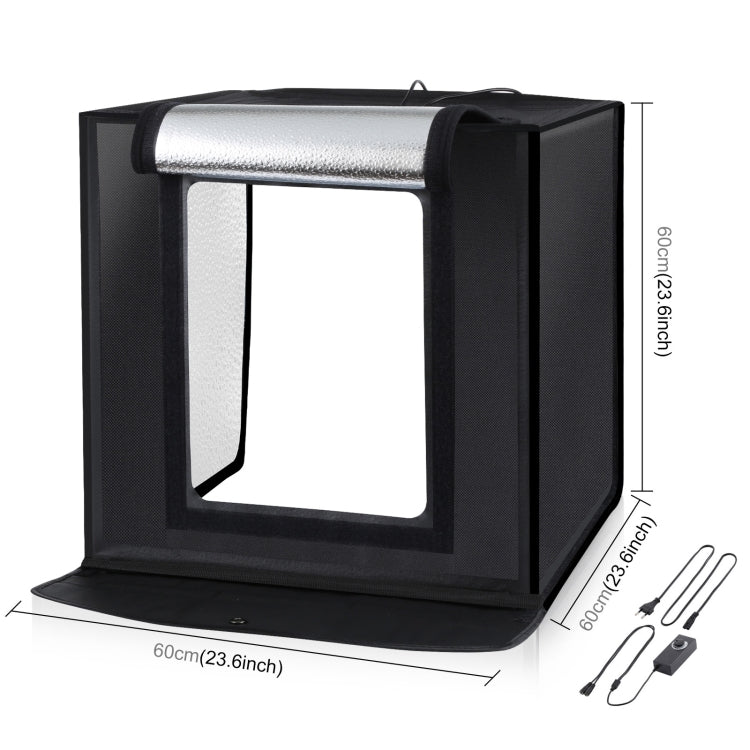 PULUZ Puluz Fotostudio Tragbar 60x60x60cm Licht Zelt LED 5500k Weißes Licht Dimmbar elektroniktrade Switzerland