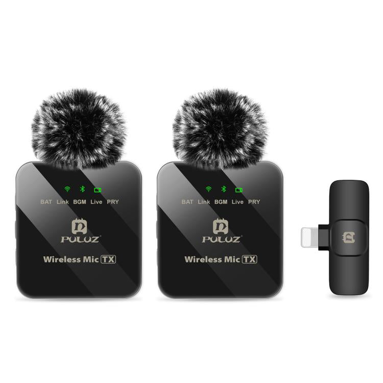 PULUZ PULUZ Kabelloses Lavalier-Mikrofon für iPhone/iPad, 8-poliger Empfänger und zwei Mikrofone, 8-Pin 2 TX + 1 RX Elektroniktrade Switzerland