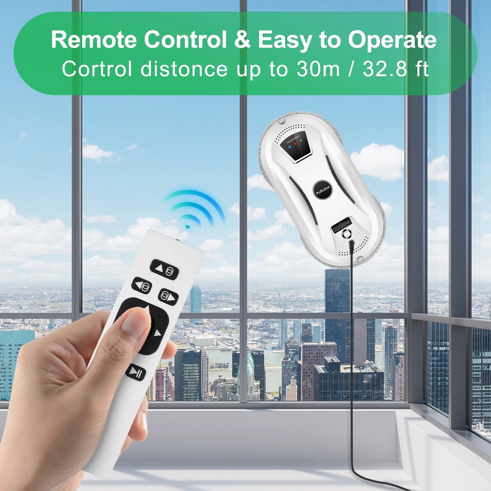PuRuikai Fensterputzroboter Pro 2.0 mit Fernbedienung & Zubehör Elektroniktrade Switzerland