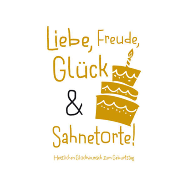 PV Grusskarte Goldene Zeiten Liebe, Freude, Glück & Sahnetorte Elektroniktrade Switzerland