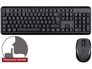 geräuschlose Tastatur: GeneralKeys Office-Set leise Funk-Tastatur-Maus-Kombination; 2.4 GHz; 10 m; silent
