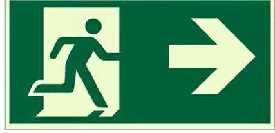 Notausgangsschild mit Leuchteffekt im Dunkeln – Hochwertiges PVC