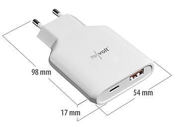revolt revolt Ultrakompaktes 65-Watt-Netzteil mit USB-C Power Delivery und USB-A QC Elektroniktrade Switzerland