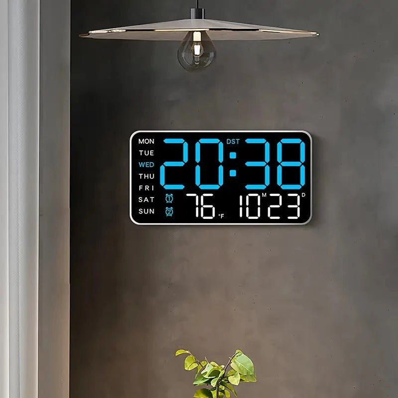 RIDAHOME Digitale Wanduhr, Rahmenlose Anzeige, Multifunktionale Doppelfunktion Elektroniktrade Switzerland