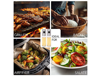 Rosenstein & Söhne 2er-Set Essig-und Öl-Sprüher für Grill, Braten, Kochen, Glas, 100 ml Elektroniktrade Switzerland