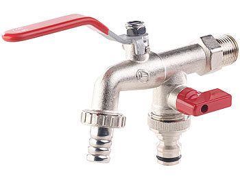 Royal Gardineer Royal Gardineer Doppel-Wasserhahn mit Kugelauslaufventil und 1/2-Zoll-Anschluss Elektroniktrade Switzerland