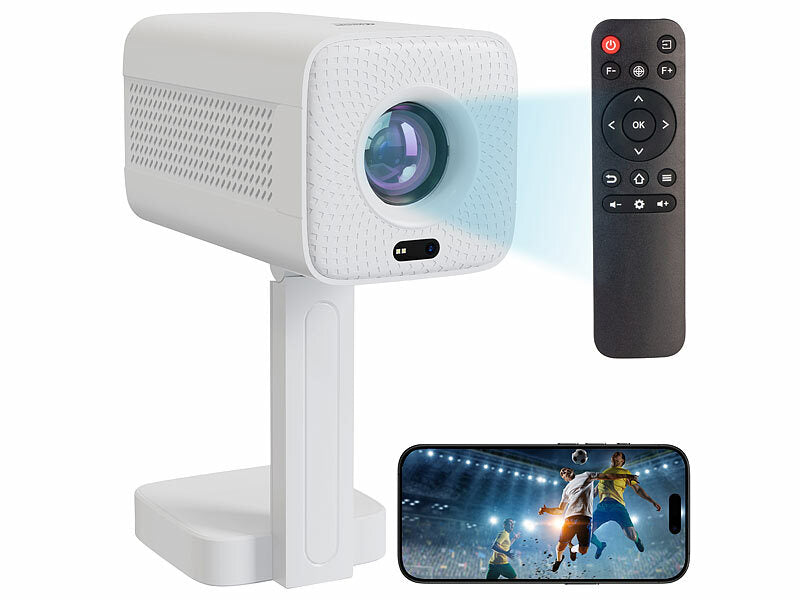 SceneLights WLAN-LED-Mini-Beamer, Full HD nativ, 200 ANSI-lm, 4.800 lm, Bluetooth Elektroniktrade Switzerland