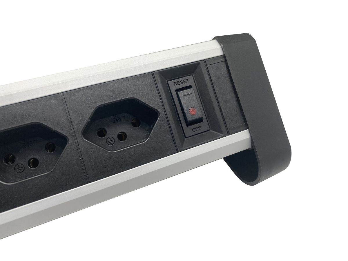 Schönenberger ALU DESKTOP USB-C 3xT13, 1x USB-C / 1x USB-A max. 3.4A / PD 20W, 3.0m Elektroniktrade Switzerland