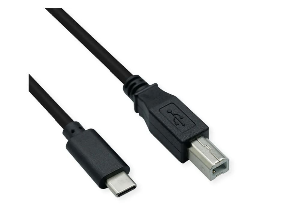 Schönenberger Kabel USB-C auf USB-B USB 2.0 Typ C Kabel, C - B, ST/ST, schwarz, 1,8 m Elektroniktrade Switzerland