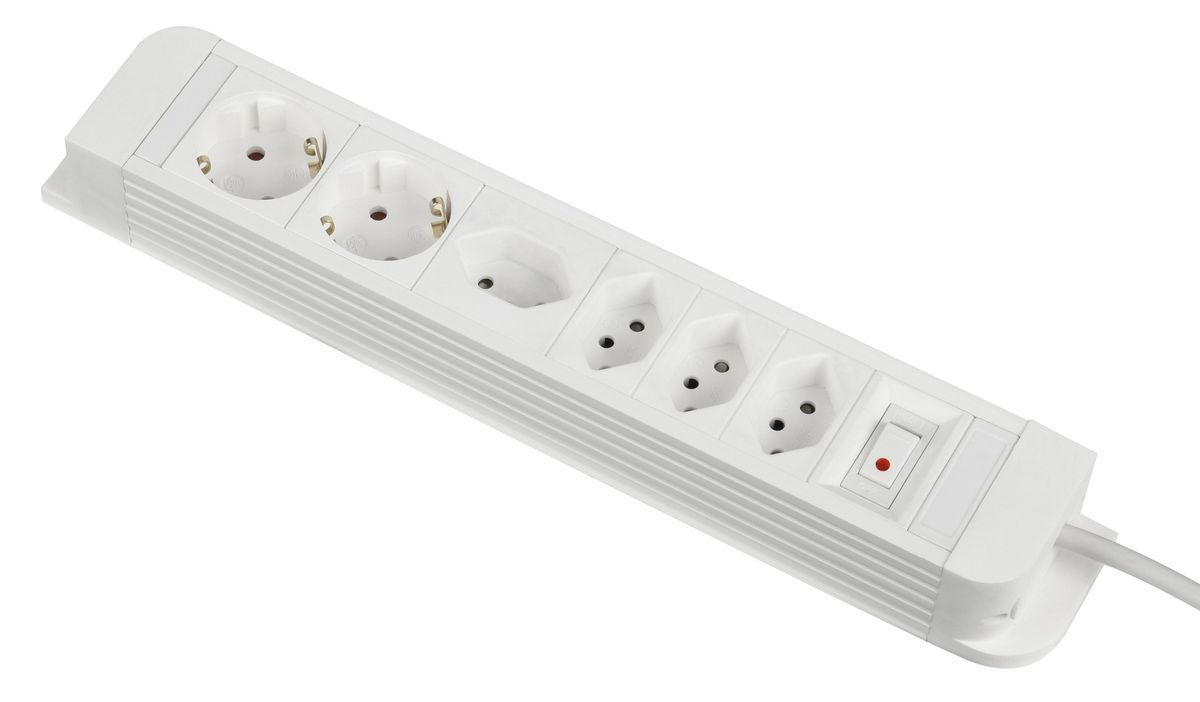Schönenberger Steckdosenleiste PRINCIPIO+ Combo 4x CH-T13 / 2x SchuKo - Steckdosen 1.5m Elektroniktrade Switzerland