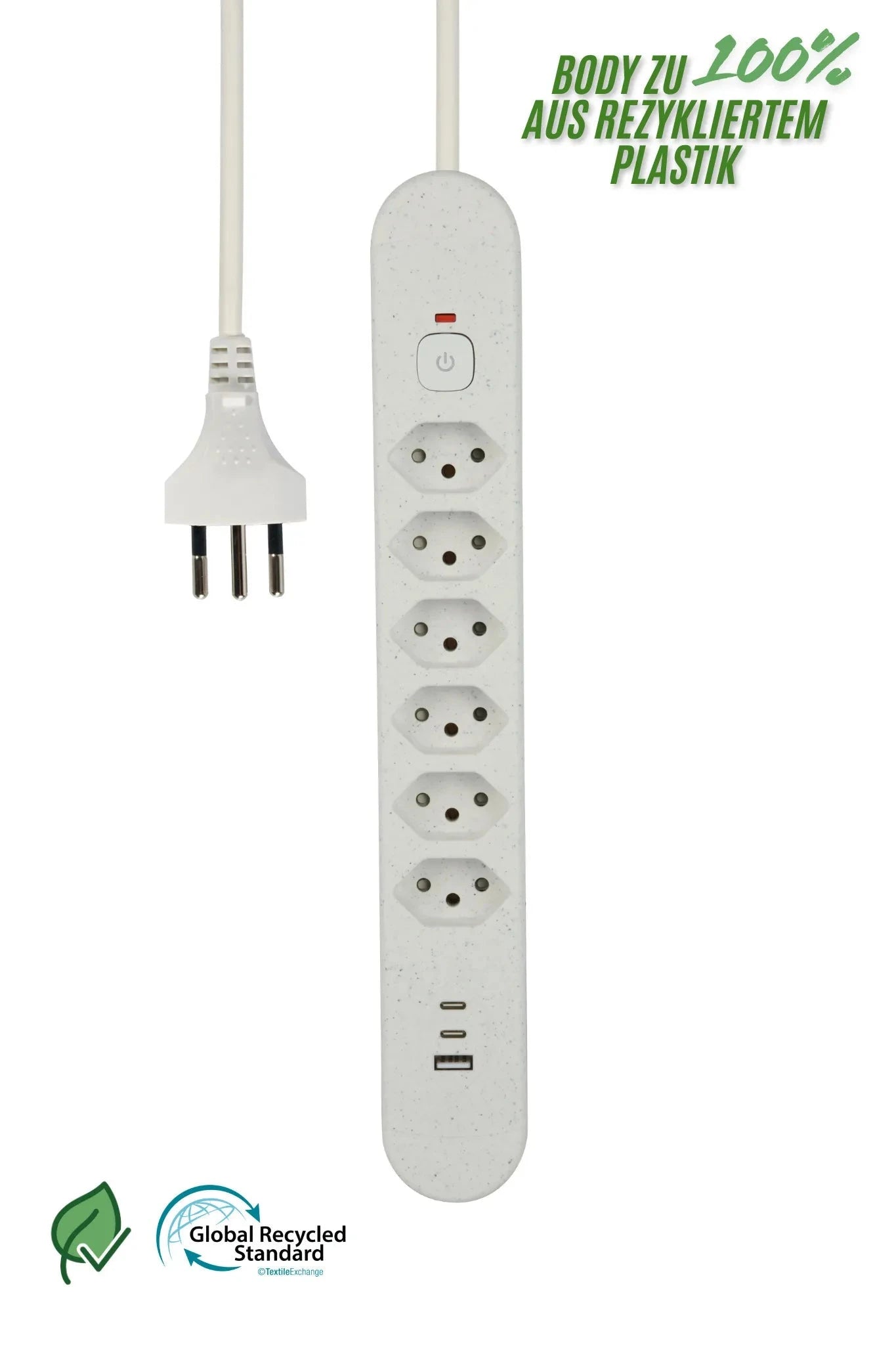 Schönenberger Steckdosenleiste Re:Life USB 6x T13. 2x USB-C + 1x USB-A, 1.8m Kabel Elektroniktrade Switzerland